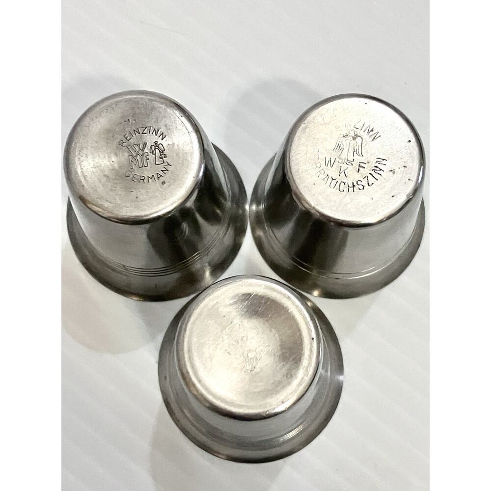Vintage Pewter Silver Metal Shot Glass Set Of 7 Rein Zinn Steiff William Adams - Picture 4 of 8